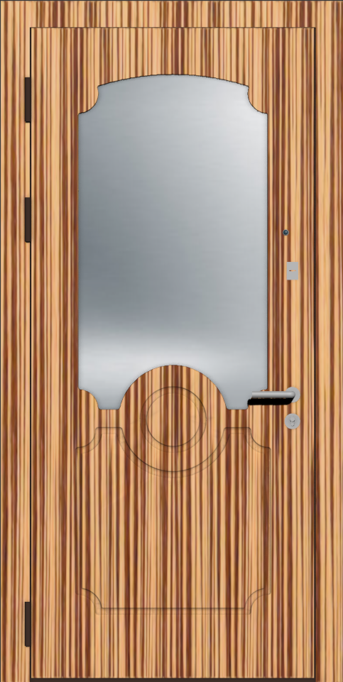 Дверь с зеркалом шпон зебрано